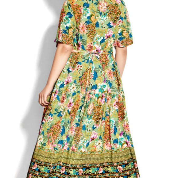 Loralette Sage Floral Maxi Dress - 14/16 with POCKETS - Picture 2 of 7